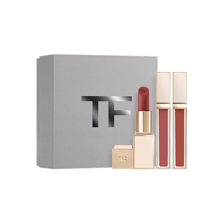TOM FORD Forbidden Vanilla Limited Black Gold Lip Mirror Makeup Sets Easy to Blend Complexion 5.5ml+5.5ml+3g