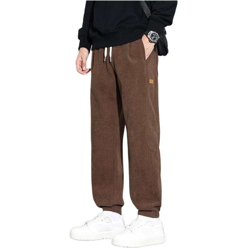 Tonlion Casual Pants Unisex Camel Moderate Cuffed Pants