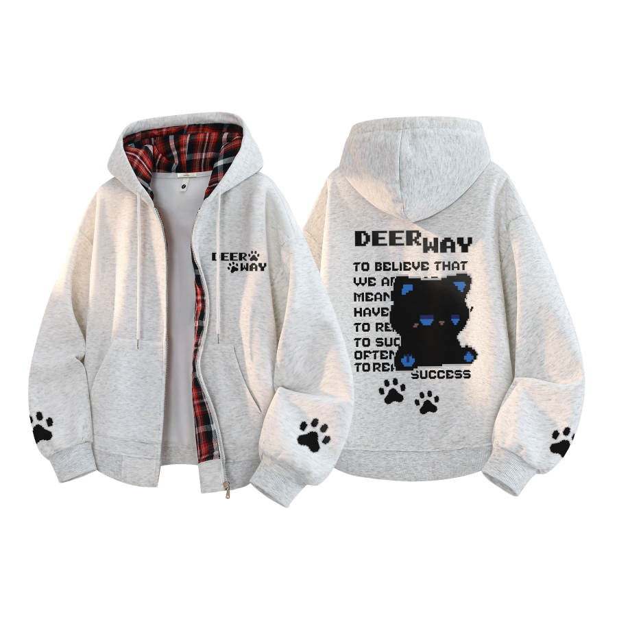 DEERWAY Sweatshirts Unisex Hooded Thickened Cardigan