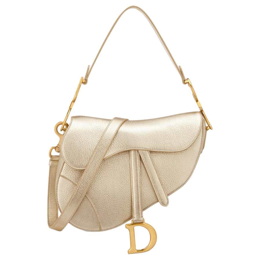 DIOR Sheepskin Shoulder Bag Women's Gold