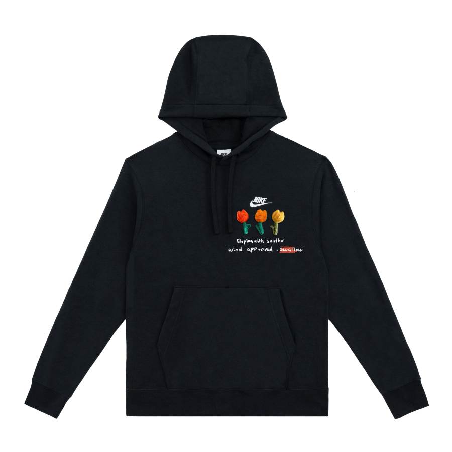Nike Nike Sportswear Club Thermal Pullover Knitted Small Flower Fleece Lined Hooded Sports Long Sleeved Sweatshirt Unisex