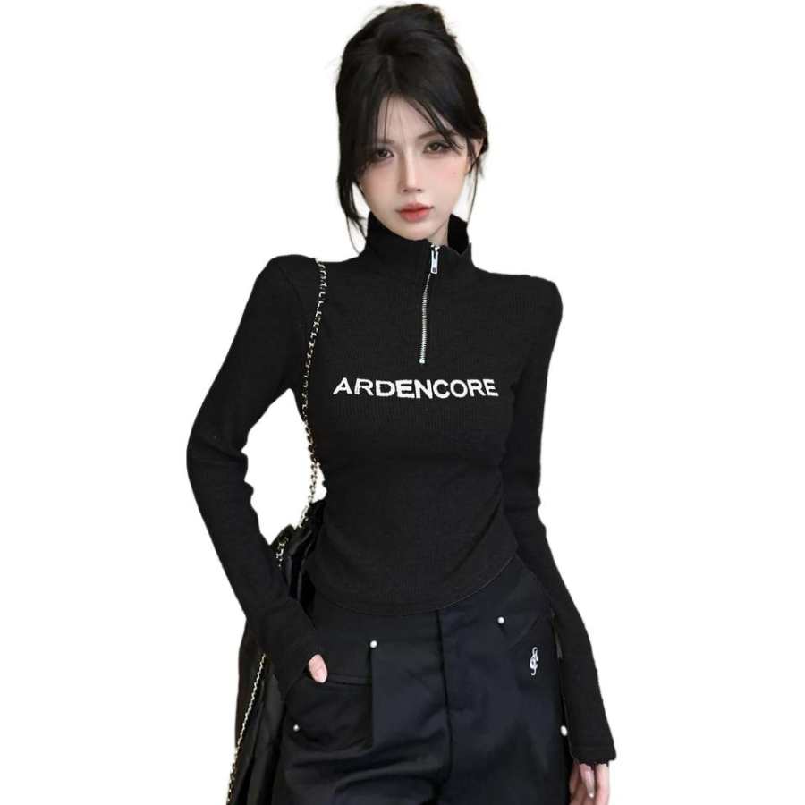 VENICEW Knitwear Women's Stand Collar Moderate Base Layer