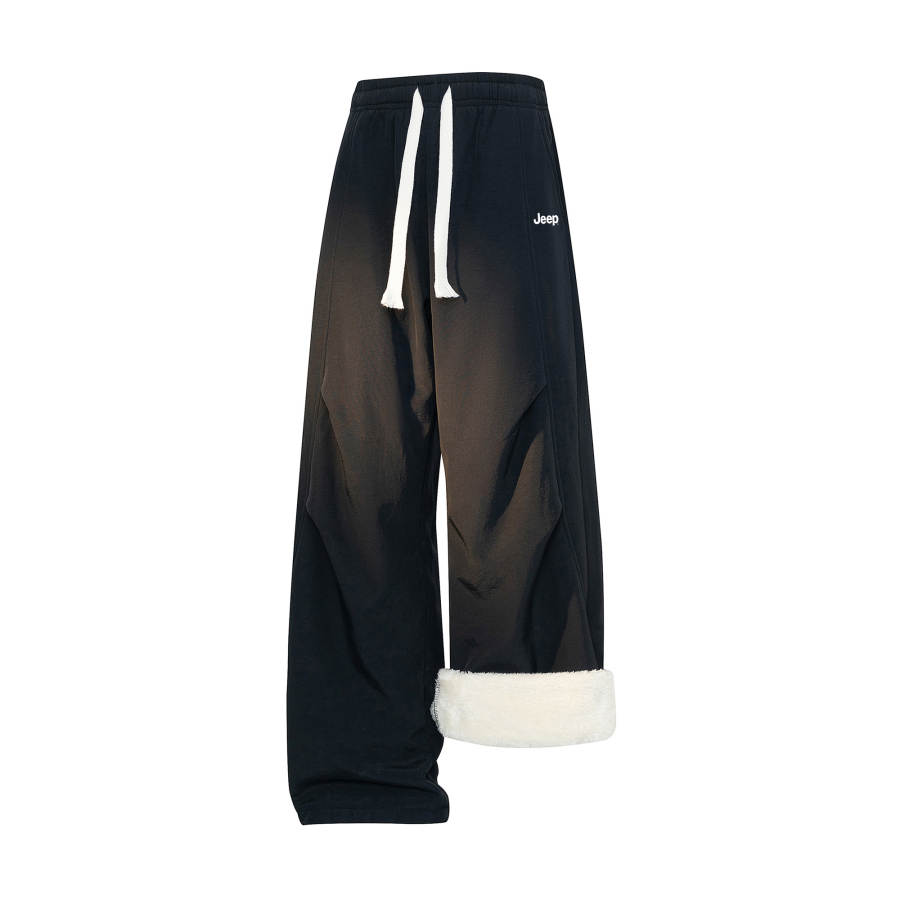 Jeep Casual Pants Unisex Thickened And Fleece Lined Straight Fit Pants