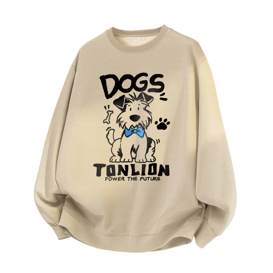 Tonlion Sweatshirts Unisex Crew Neck Thickened Heavyweight