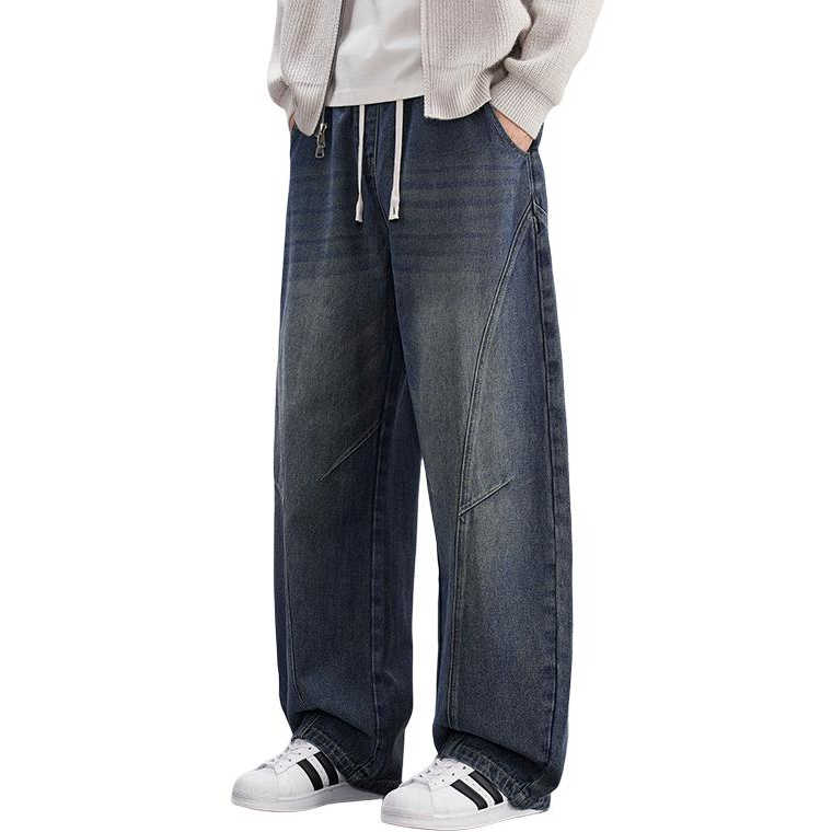 Tonlion Jeans Unisex Blue Moderate Wide Leg Pants