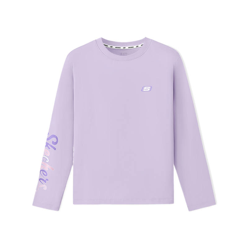 Skechers T Shirts Women's Light Snow Cyan/00EW Crew Neck