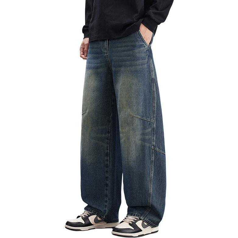 Tonlion Jeans Unisex Blue Moderate Wide Leg Pants