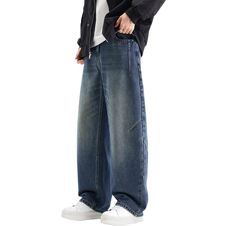 Tonlion Jeans Unisex Blue Moderate Wide Leg Pants