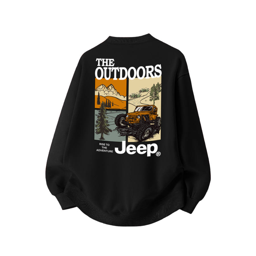 Jeep Jeep Sweatshirts Unisex Crew Neck Thickened Regular