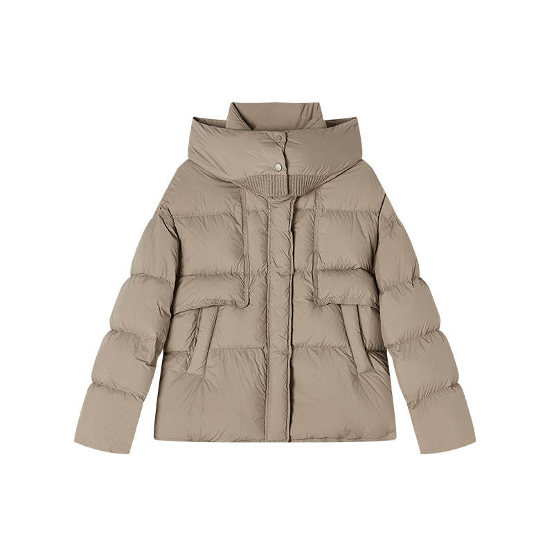 XIANGYING Down Jackets Women's Coffee Moderate Puffer Jacket