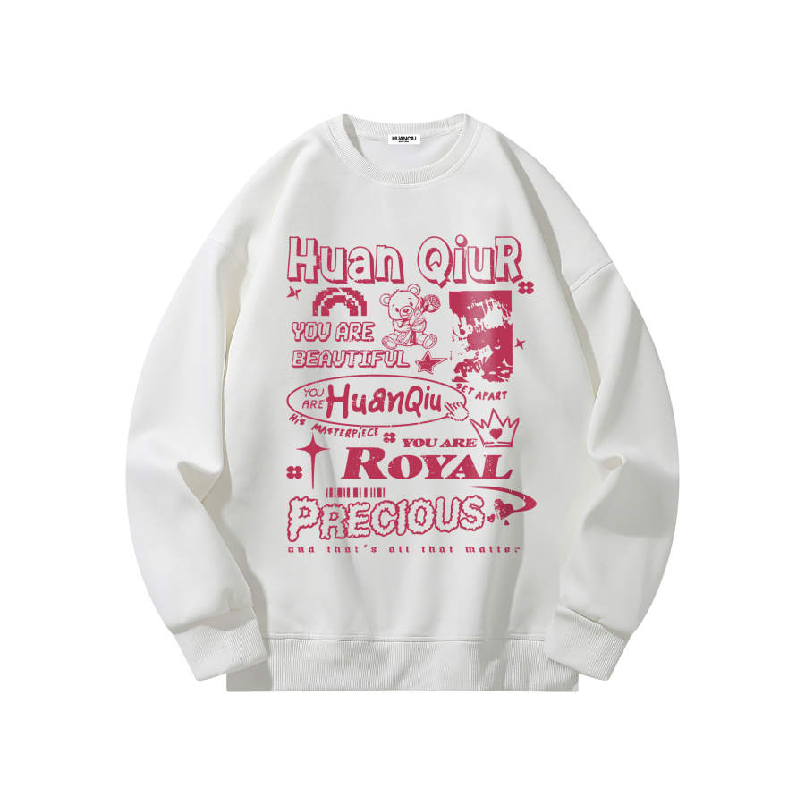 HUANQIU Sweatshirts Unisex Crew Neck Thickened Regular