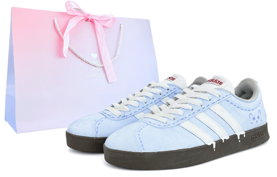Adidas Adidas VL COURT 2.0 Abrasion Resistant, Lightweight, And Breathable Low top German Army Trainers Unisex Blue