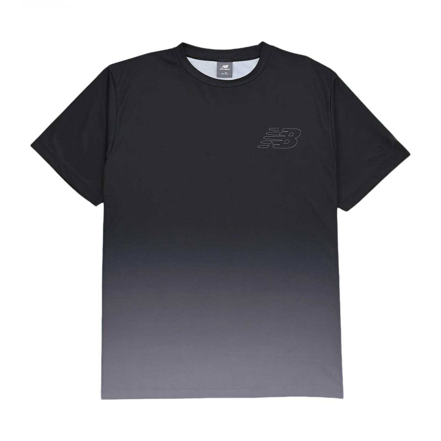 New Balance New Balance NB T Shirts Men's Black Crew Neck Moderate