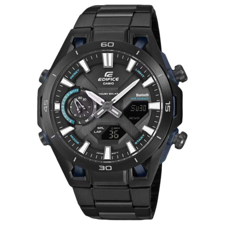 CASIO CASIO EDIFICE Solar Quartz Movement Stainless Steel Strap Watch Men's Watches Black Dial