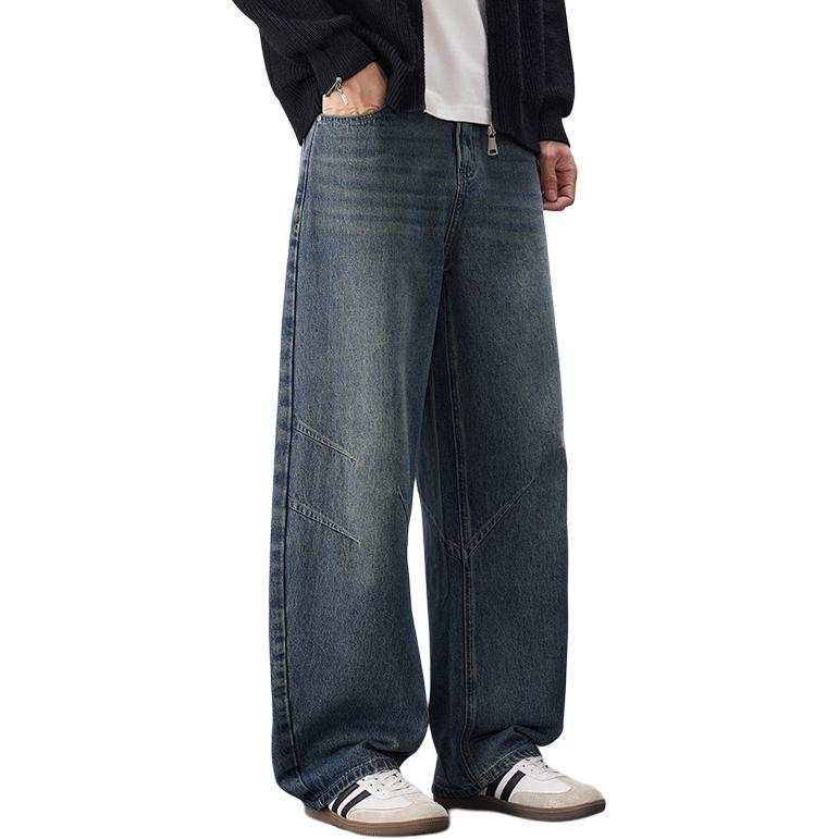 Tonlion Jeans Unisex Blue Moderate Wide Leg Pants