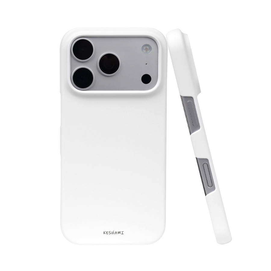 Keshami Keshami Magnetic Closure Half Bag Matte Hard Shell Solid Color Simple Black White Phone Cases