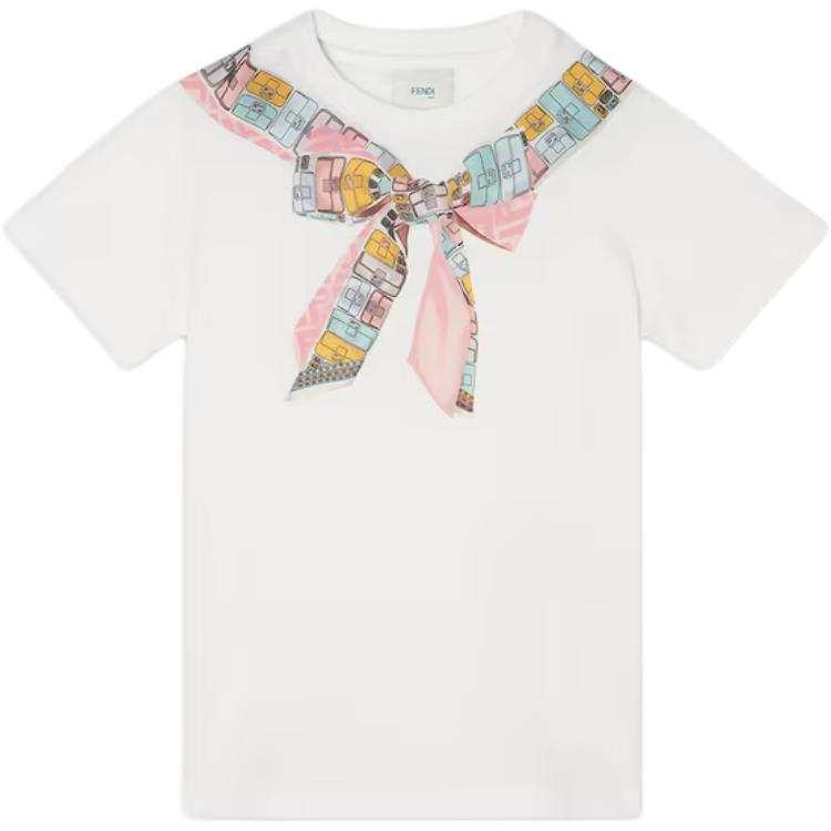 FENDI Kids T Shirts Crew Neck Moderate