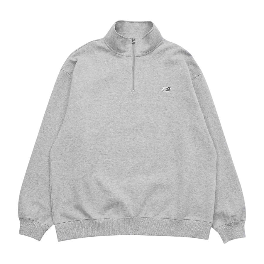New Balance New Balance Sweatshirts Men's Sports Gray Heather Stand Collar Moderate Regular