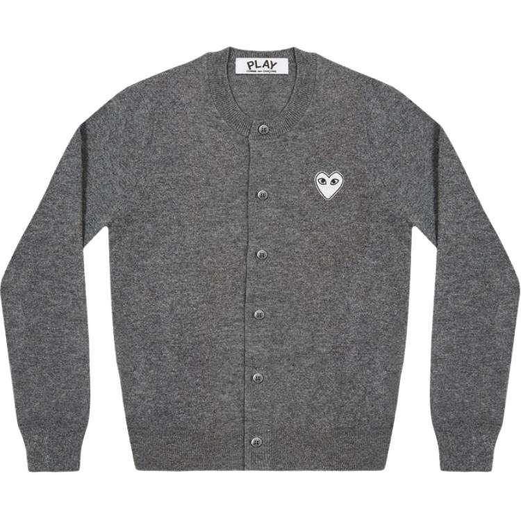 CDG Play Sweaters Women's Medium Gray Crew Neck Moderate Straight Fit