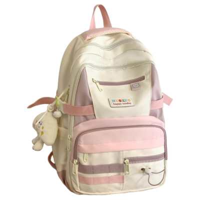 NX DOUGHNUT Nylon Backpack, Backpack Unisex Yellow/Green/Pink/Black