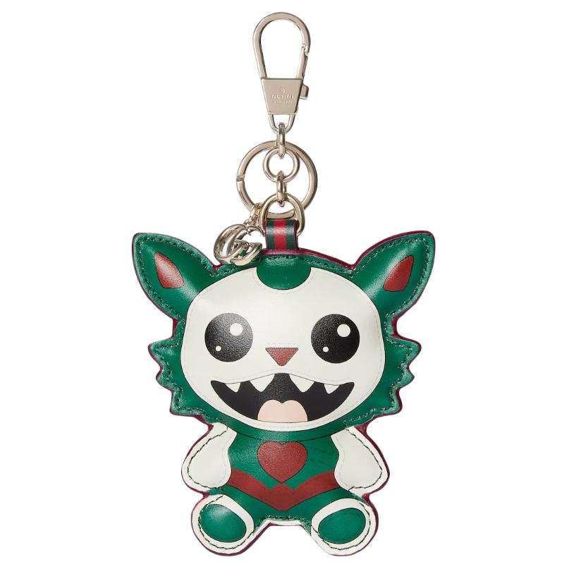 GUCCI Coated Fabric With Leather Trim Bag Charm Bag Merch Women's Green