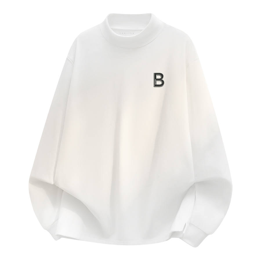 Tonlion Sweatshirts Unisex Half Turtleneck Moderate Straight Fit