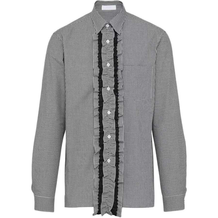 PRADA PRADA Shirts Men's Black Lapel Moderate Other