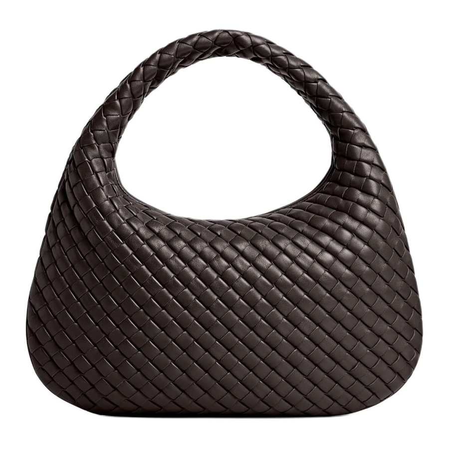 Bottega Veneta Sheepskin One Shoulder Handbag Small Women's Dark Chocolate