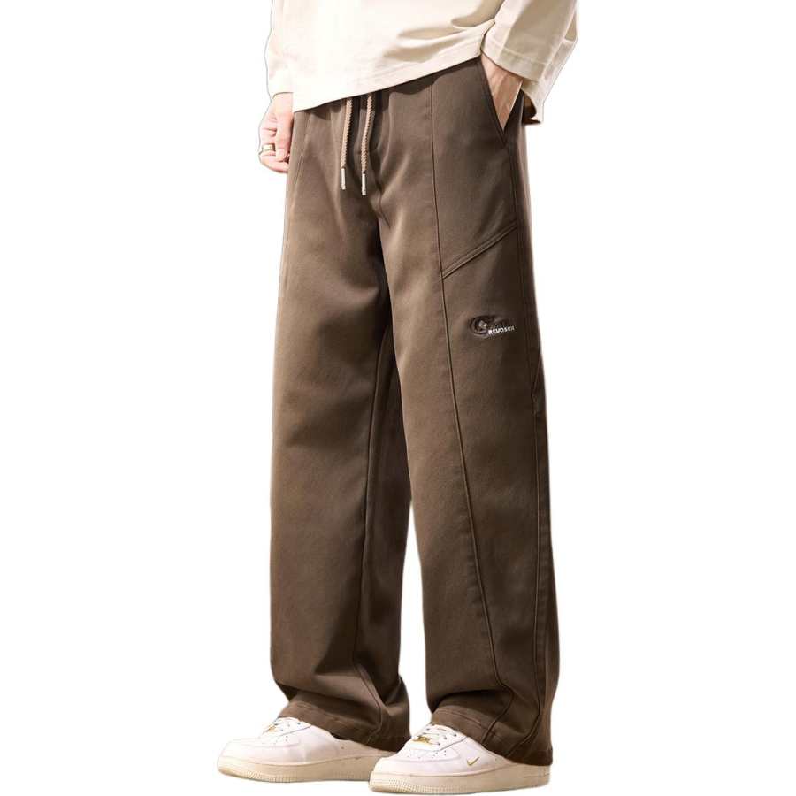 Tonlion Casual Pants Unisex Moderate Wide Leg Pants