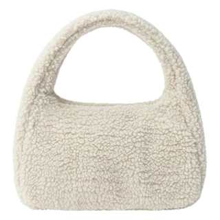 MUJI Polyester Handbag Women's Ivory White/Brown/Charcoal Gray