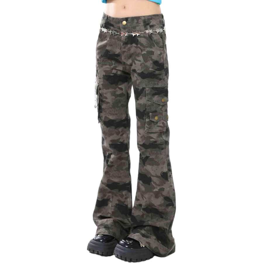 NEVER RULE NEVER RULE Jeans Unisex Camouflage Moderate Bootcut