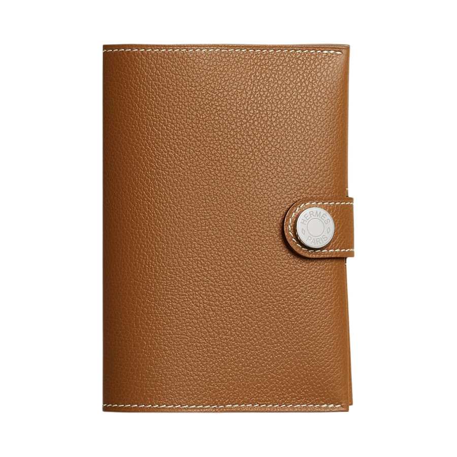HERMES R.M.S Evercolor Leather Passport Holder Regular Men's 37Gold Gold Brown