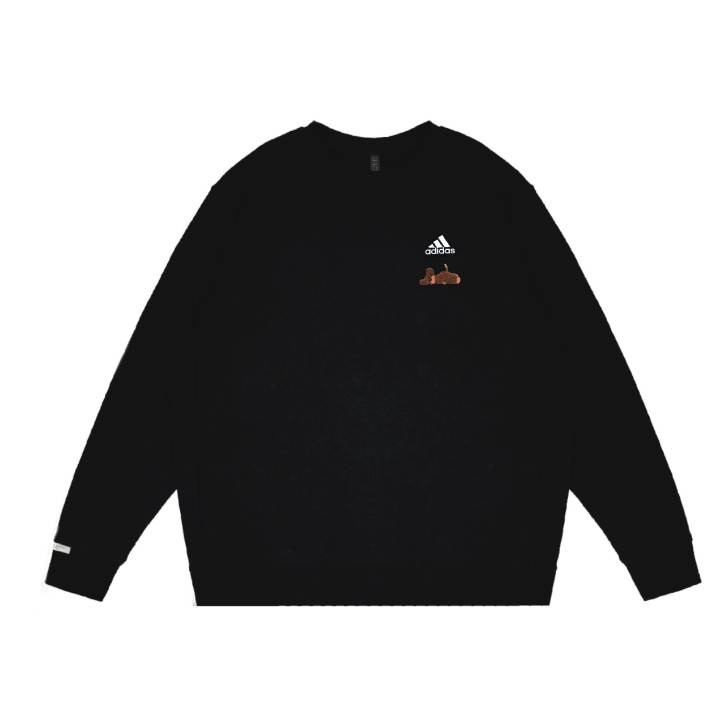 Adidas Adidas LABEL Sweatshirts Unisex Black Crew Neck Moderate Regular
