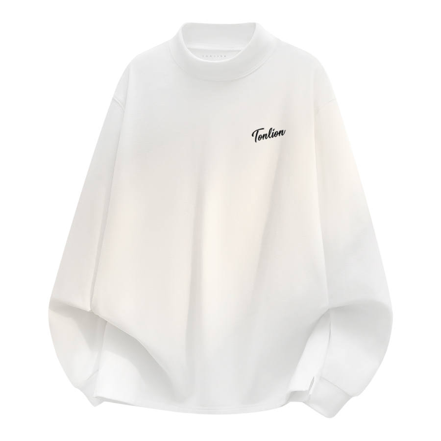 Tonlion T Shirts Unisex Half Turtleneck Moderate Straight Fit