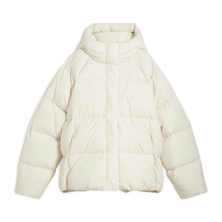 PUMA Down Jackets Women's Snow White Hooded Non Detachable Moderate