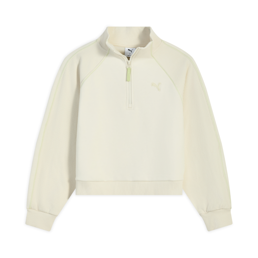 PUMA FW25 CASUAL OUTDOORIST HZ CREW FL Far Infrared Thermal Fleece Lined Loose Fit Sports Half Zip Long Sleeved