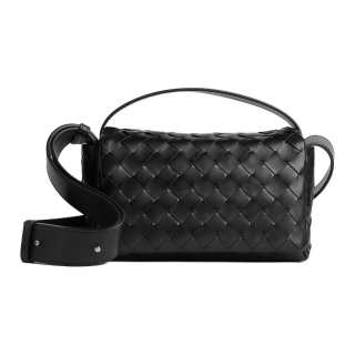 Bottega Veneta Intrecciato Cow Leather Shoulder Bag, Crossbody Bag, Handbag Mini Men's Black