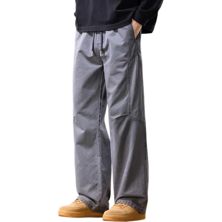Tonlion Casual Pants Unisex Moderate Wide Leg Pants