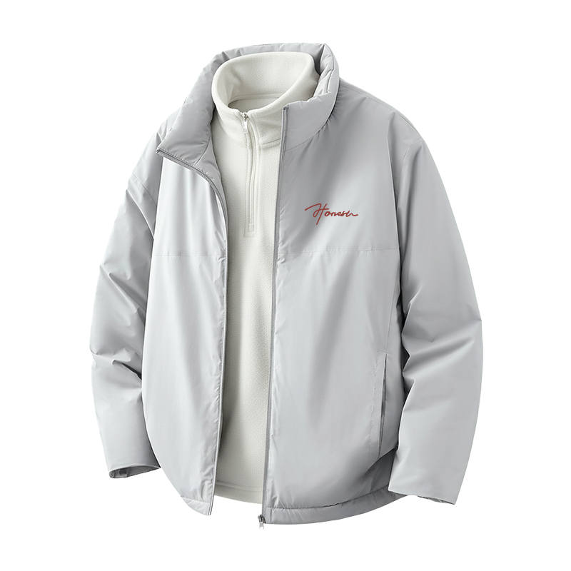 Tonlion Puffer Jackets Unisex Stand Collar Thickened Puffer Jacket
