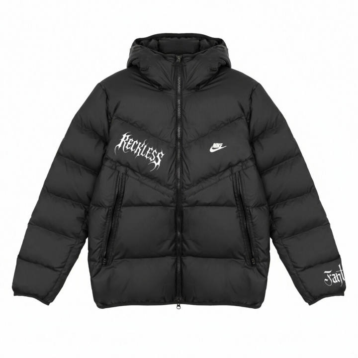 Nike Nike Down Jackets Unisex Black Hooded Moderate Down Jacket