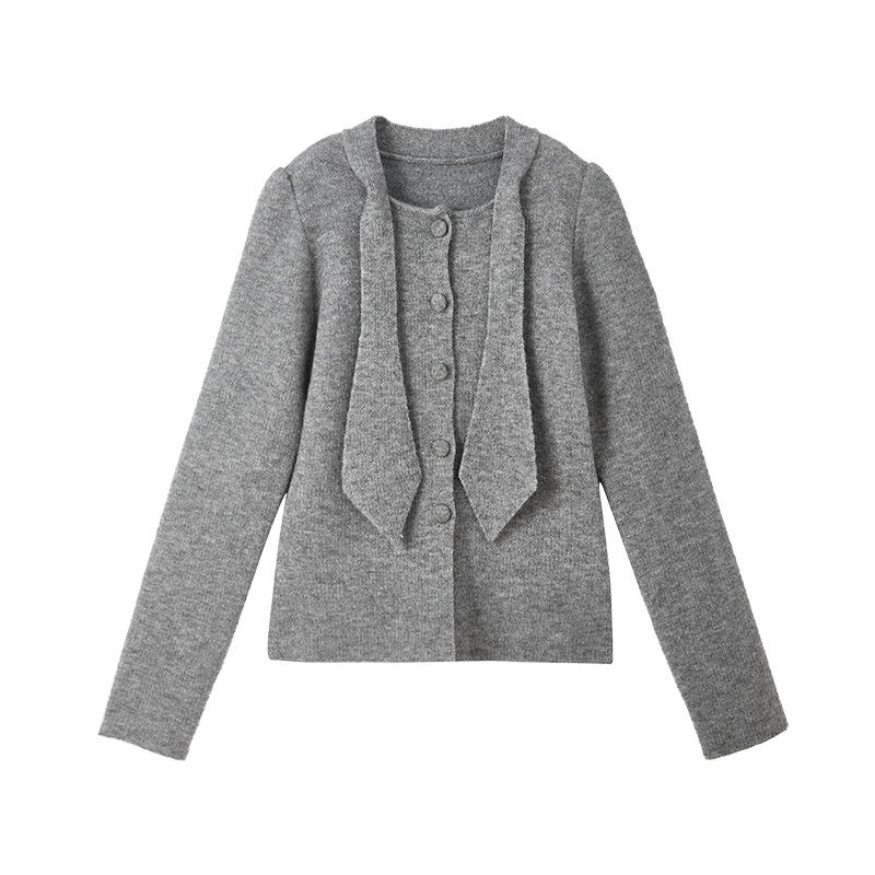 XIANGYING Knitwear Women's Dark Gray Moderate Cardigan