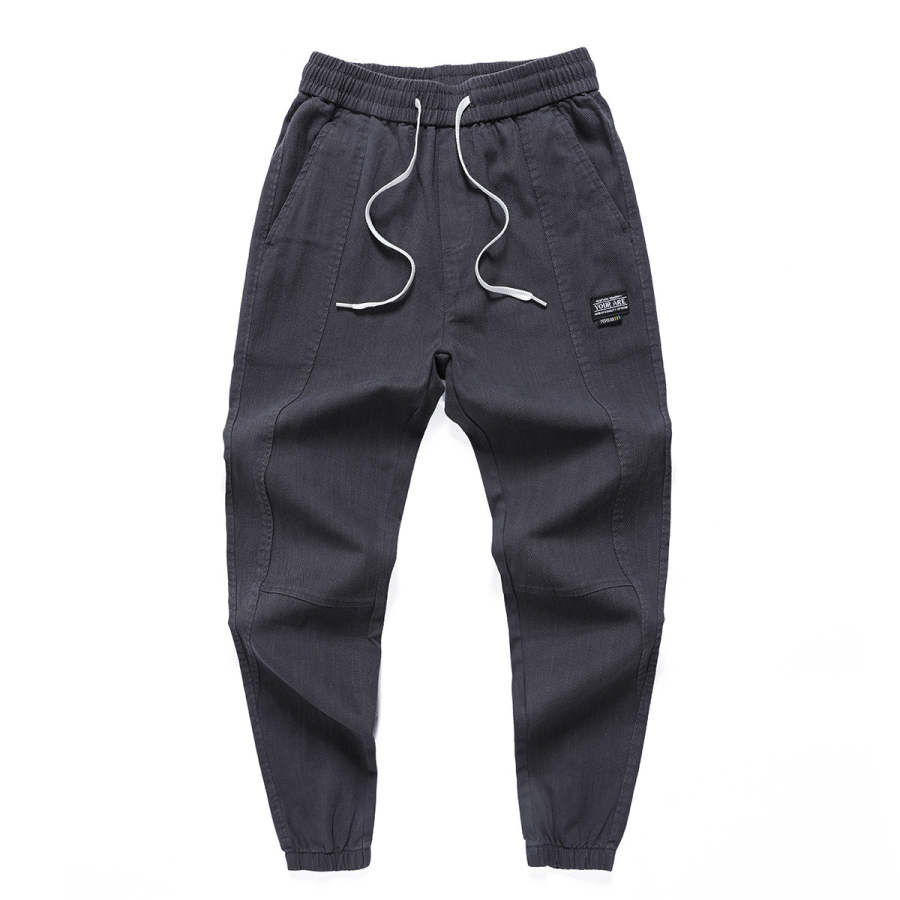 Tonlion Casual Pants Unisex Dark Gray Moderate Harem Pants