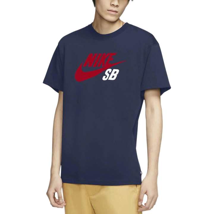 Nike Nike T Shirts Men's Navy Blue Crew Neck Moderate Straight Fit