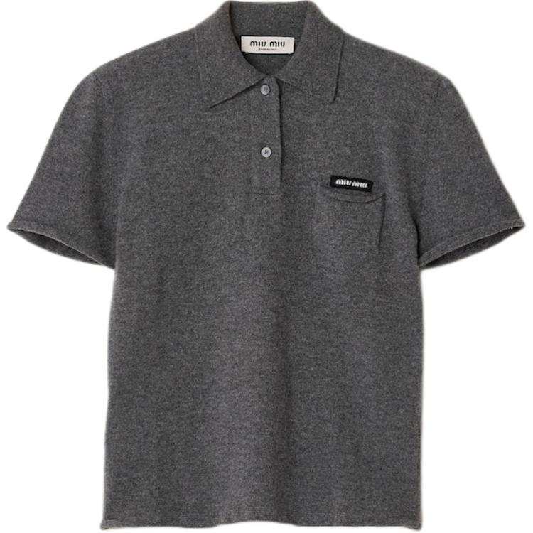 Miu Miu Short-Sleeved Knitted Polo Shirt
