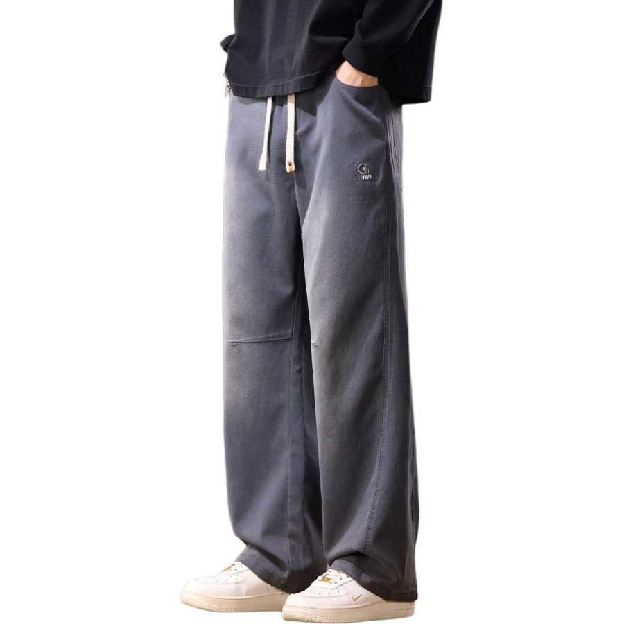Tonlion Casual Pants Unisex Moderate Wide Leg Pants