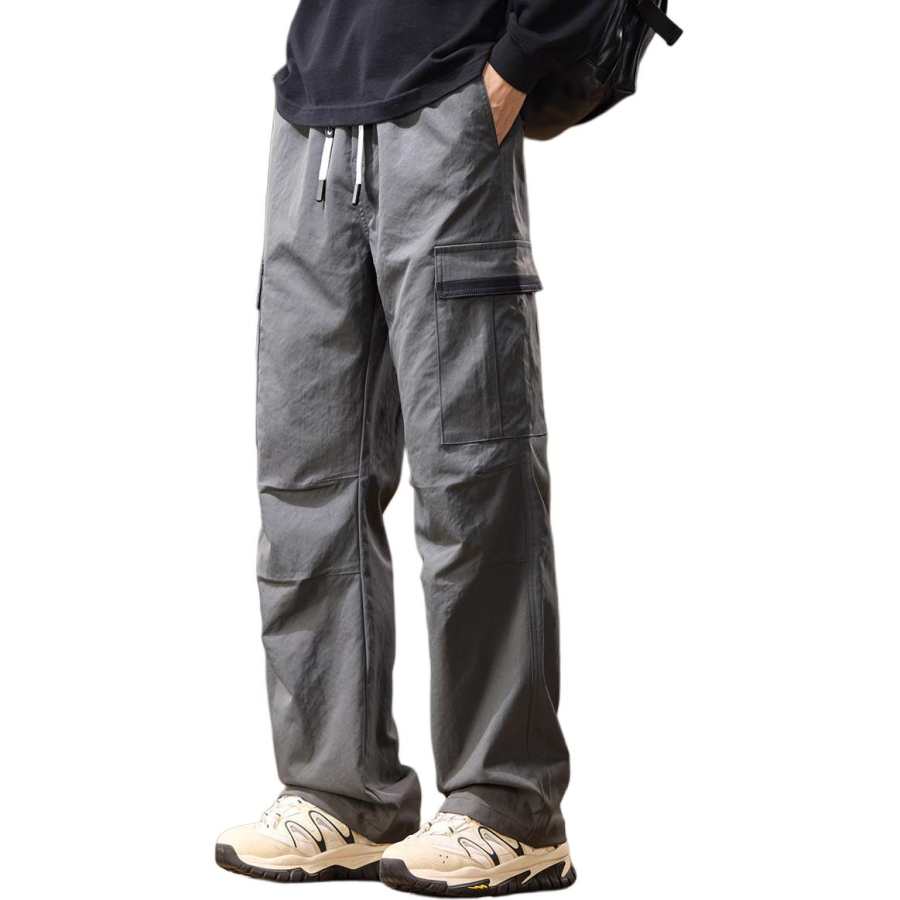 Tonlion Casual Pants Unisex Moderate Wide Leg Pants
