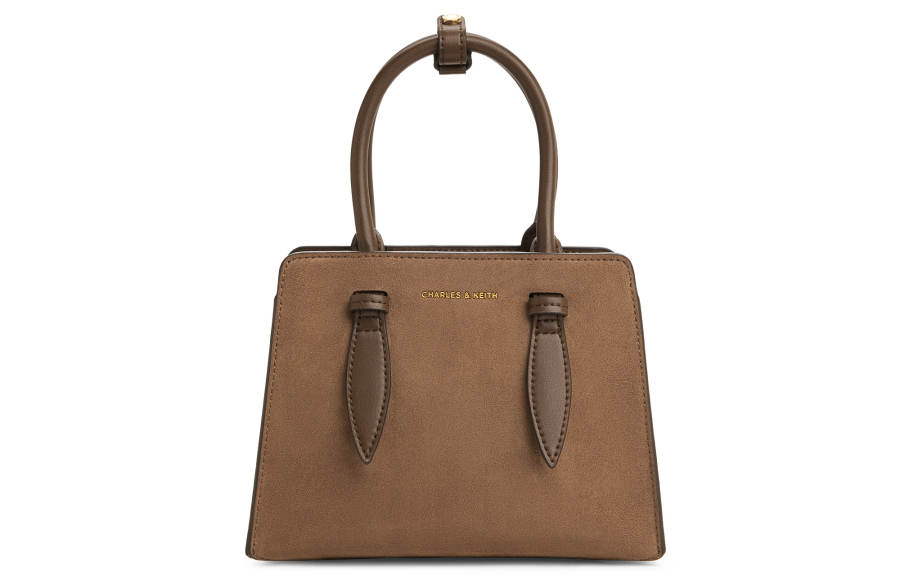 CHARLES&KEITH Synthetic Leather Bunny Earmuff Crossbody Handbag Small Women's Mocha Brown Mocha