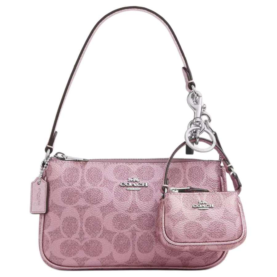 COACH Nolita Coated Canvas And Leather Handbag Small Women's Pink