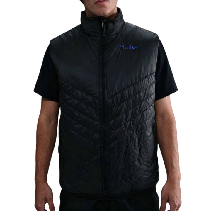 Nike Nike WINDRUNNER Vests Men's Black/Charcoal Gray/Lyon Blue Stand Collar Other
