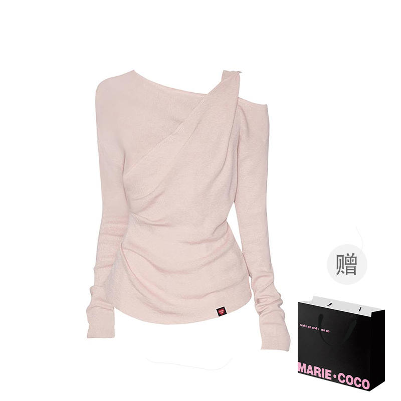 MARIE·COCO Knitwear Women's Knitwear Top Asymmetrical Collar Moderate